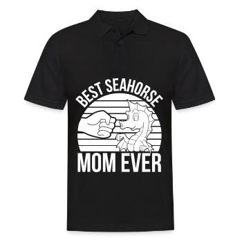 Seepferdchen | Meer Seepferd Tiere Fische Geschenk - Männer Poloshirt - Schwarz - Vorne - Kai (181cm)