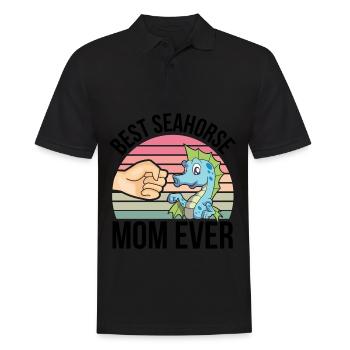 Seepferdchen | Meer Seepferd Tiere Fische Geschenk - Männer Poloshirt - Schwarz - Vorne - Kai (181cm)