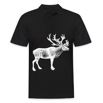 Cerf Orignal Bois Tête de cerf Chasseur Moose - Polo Homme - noir - Devant - Kai (181cm)