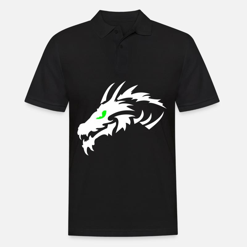 Drache - Männer Poloshirt - Schwarz