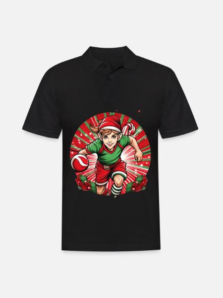 Elfe de Noël Handball - Polo Homme - noir