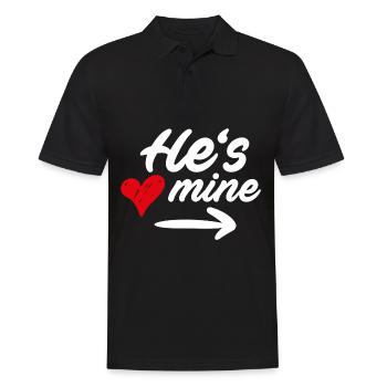 He's mine / he's mine - COUPLE DESIGN - Men's Polo Shirt - black - Front - Kai (181cm)