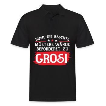 Nume Die Beschte Müetere Wärde Beförderet Zu Grosi - Männer Poloshirt - Schwarz - Vorne - Kai (181cm)