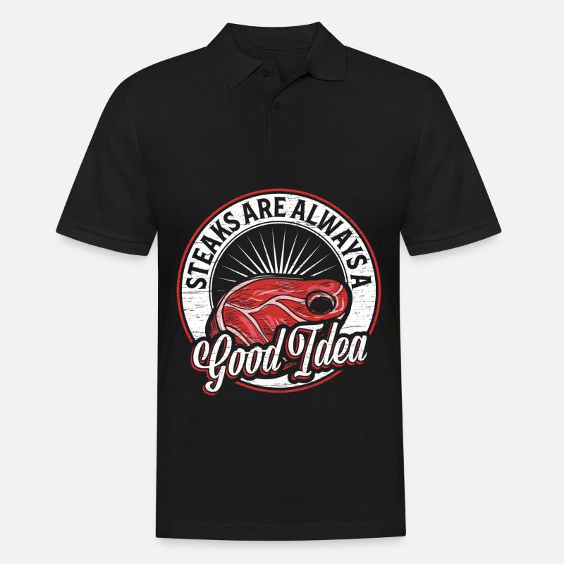 Steak - Männer Poloshirt - Schwarz