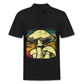 Pilze Pilzsammler - Männer Poloshirt - Schwarz - Vorne - Kai (181cm)