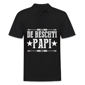 De Beschti Papi Bescht Papa - Männer Poloshirt - Schwarz - Vorne - Kai (181cm)
