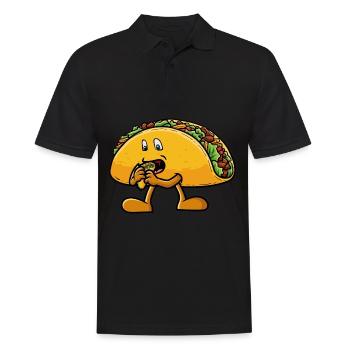 Taco eats a taco - Men's Polo Shirt - black - Front - Kai (181cm)