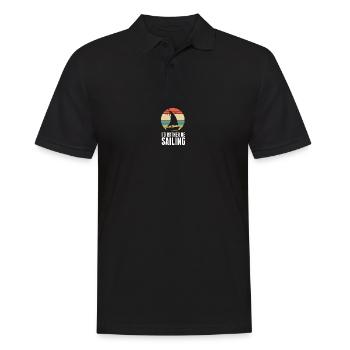 I'd Rather Be Segeln Segler Vintage Segelschiff - Männer Poloshirt - Schwarz - Vorne - Kai (181cm)