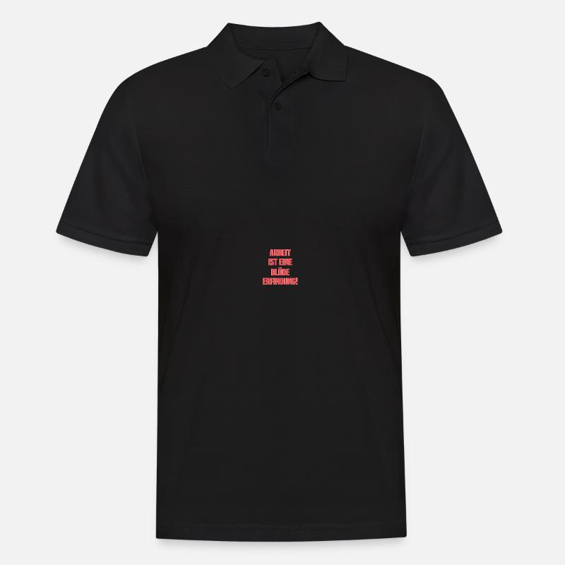 Arbeit Spruch Urlaub Wochenende - Männer Poloshirt - Schwarz