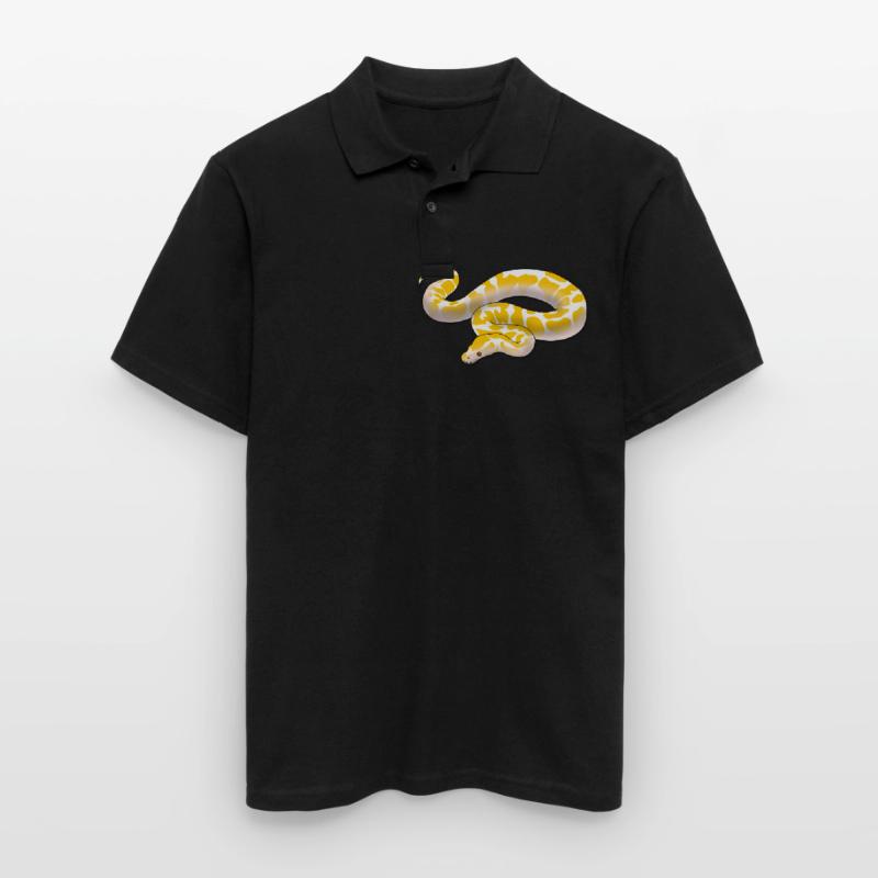 Albino ball python Python regius ballpython motif Men's Polo Shirt