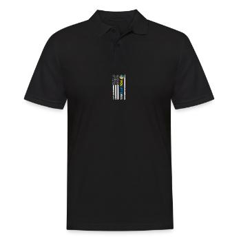 Volleyball USA Flagge Volleyballtrainer - Männer Poloshirt - Schwarz - Vorne - Kai (181cm)