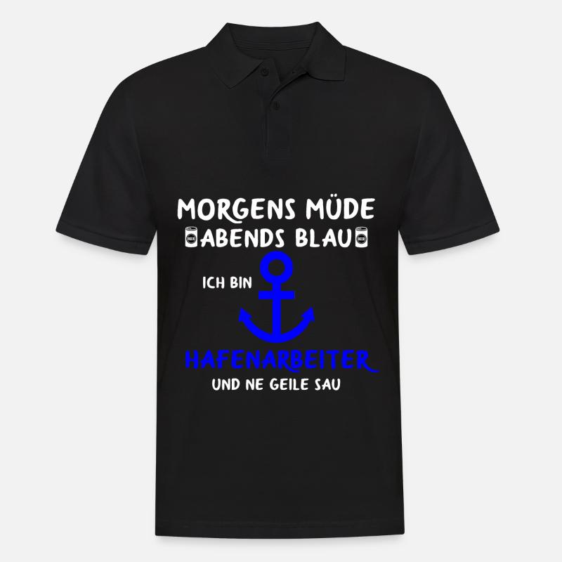 Hafenarbeiter Dockarbeiter Docker Hafen - Männer Poloshirt - Schwarz