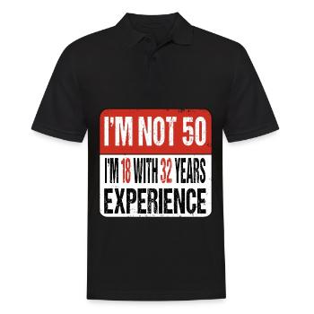Je n’ai pas 50 ans J’ai 18 ans avec 32 ans d’expérience - Polo Homme - noir - Devant - Kai (181cm)