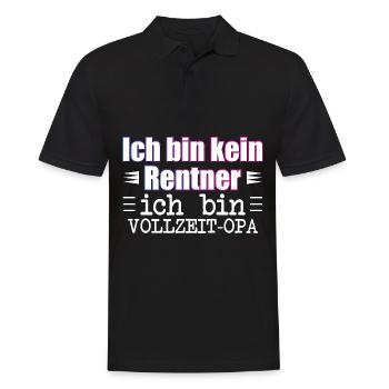 Ich bin kein Rentner ich bin VOLLZEIT-OPA - Männer Poloshirt - Schwarz - Vorne - Kai (181cm)