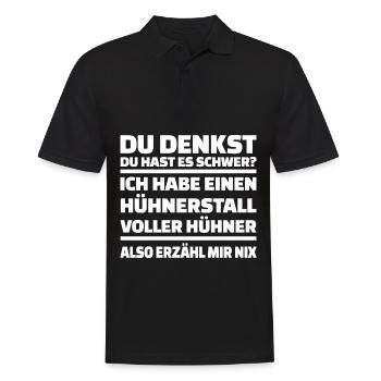 Huhn Hahn Henne Küken Hühnerstall Hühner Haushuhn - Männer Poloshirt - Schwarz - Vorne - Kai (181cm)