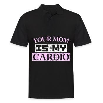 YOUR MOM IS MY CARDIO - Men's Polo Shirt - black - Front - Kai (181cm)