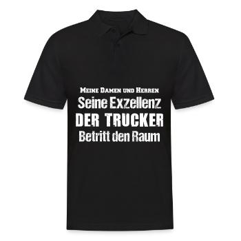 Meine Damen und Herren Seine Exzellenz Der Trucker - Männer Poloshirt - Schwarz - Vorne - Kai (181cm)