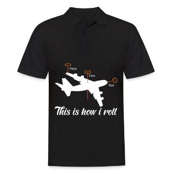 Pilot Flugkapitän Flugzeugführer aeronautisch - Männer Poloshirt - Schwarz - Vorne - Kai (181cm)