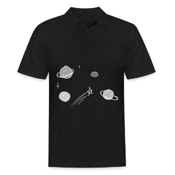 univers univers étoiles planète physique - Polo Homme - noir - Devant - Kai (181cm)