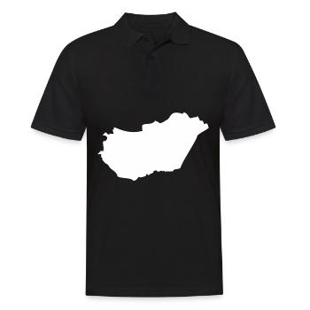Hongrie carte drapeau - Polo Homme - noir - Devant - Kai (181cm)