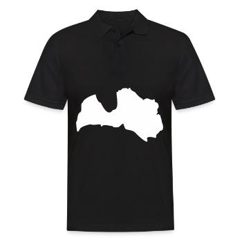 Drapeau de carte Lettonie - Polo Homme - noir - Devant - Kai (181cm)
