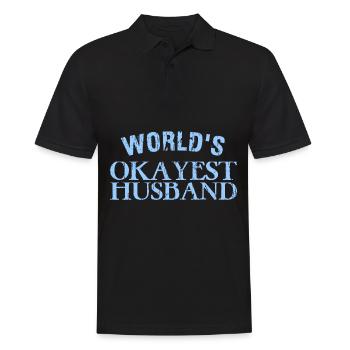WORLD &5S OKAYEST HUSBAND - Männer Poloshirt - Schwarz - Vorne - Kai (181cm)