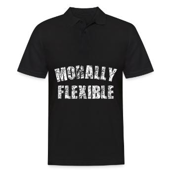 MORALLY FLEXIBLE - Männer Poloshirt - Schwarz - Vorne - Kai (181cm)