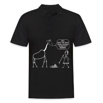 Giraffe Tierpfleger Zoo Tierpark Beruf Geschenk - Männer Poloshirt - Schwarz - Vorne - Kai (181cm)