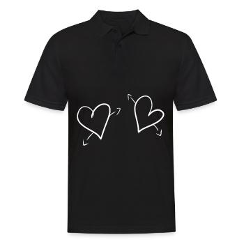 herz herzen - Männer Poloshirt - Schwarz - Vorne - Kai (181cm)