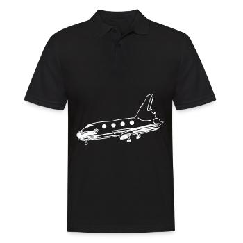 transport symbolrakete flugzeug fliegen transport - Männer Poloshirt - Schwarz - Vorne - Kai (181cm)