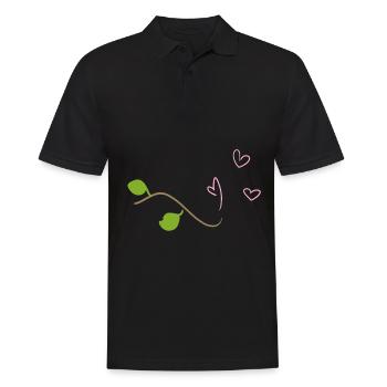 Branch Symbol Heart Tree Natural Stick Leaf - Men's Polo Shirt - black - Front - Kai (181cm)