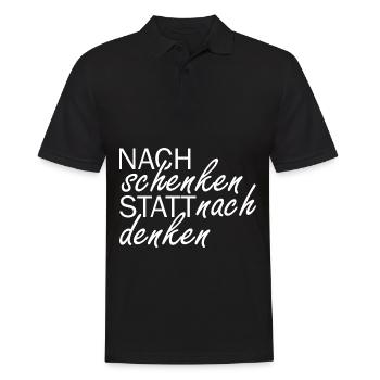 nachschenken statt nachdenken - Männer Poloshirt - Schwarz - Vorne - Kai (181cm)