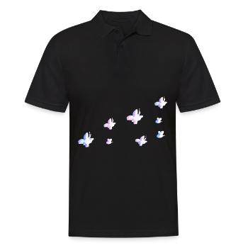 insekten symbol schmetterling glitzer rosa - Männer Poloshirt - Schwarz - Vorne - Kai (181cm)