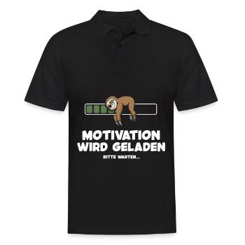 Motivation wird geladen Faultier Faultiermotiv - Männer Poloshirt - Schwarz - Vorne - Kai (181cm)