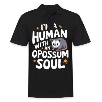 Opossum Possum Animal - Men's Polo Shirt - black - Front - Kai (181cm)