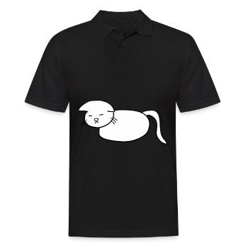 traurige katze symbol tier unglücklich - Männer Poloshirt - Schwarz - Vorne - Kai (181cm)
