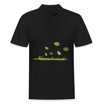 Natur Grass Wind Blätter Boden - Männer Poloshirt - Schwarz - Vorne - Kai (181cm)