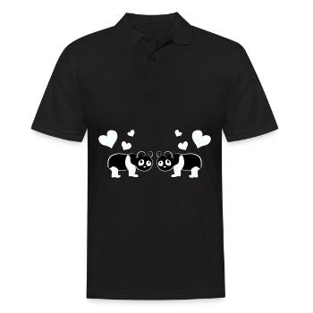 Tierliebe Pandas Panda tiere - Männer Poloshirt - Schwarz - Vorne - Kai (181cm)