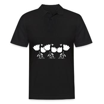 Fleurs Roses symbole de la plante Nature Line Rose - Polo Homme - noir - Devant - Kai (181cm)