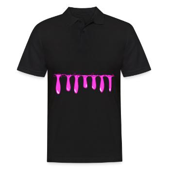 linie pink schleim muster strich halloween - Männer Poloshirt - Schwarz - Vorne - Kai (181cm)