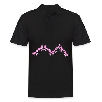 schleife symbol fliege eckig pink - Männer Poloshirt - Schwarz - Vorne - Kai (181cm)