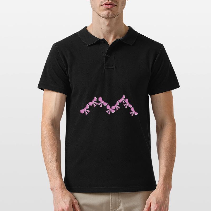 loop symbol fly angular pink Men's Polo Shirt