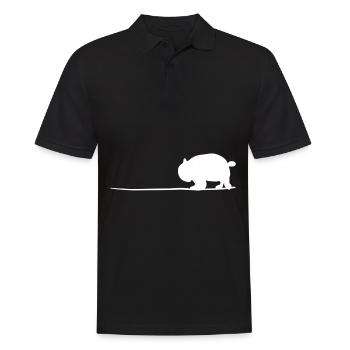 Panda Tier Symbol Linie Wildtier - Männer Poloshirt - Schwarz - Vorne - Kai (181cm)