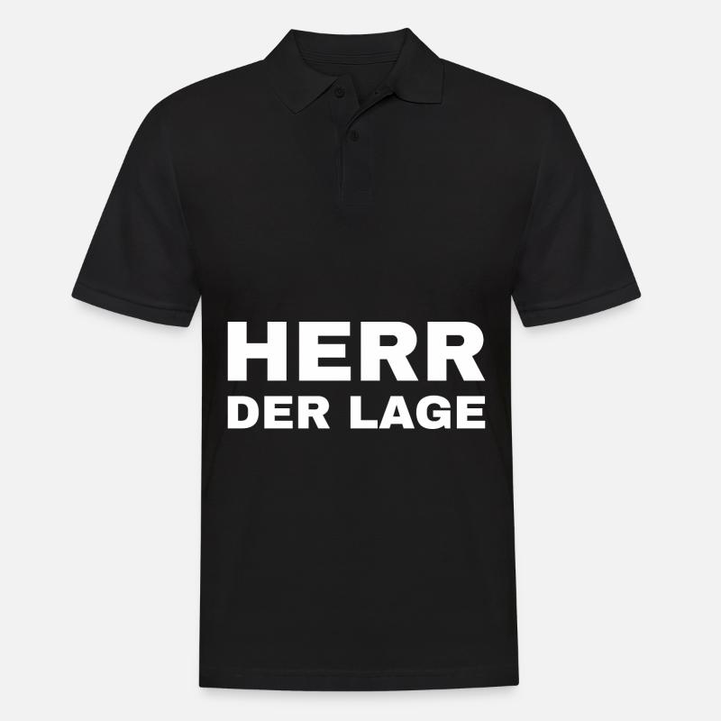 Herr der Lage - Männer Poloshirt - Schwarz