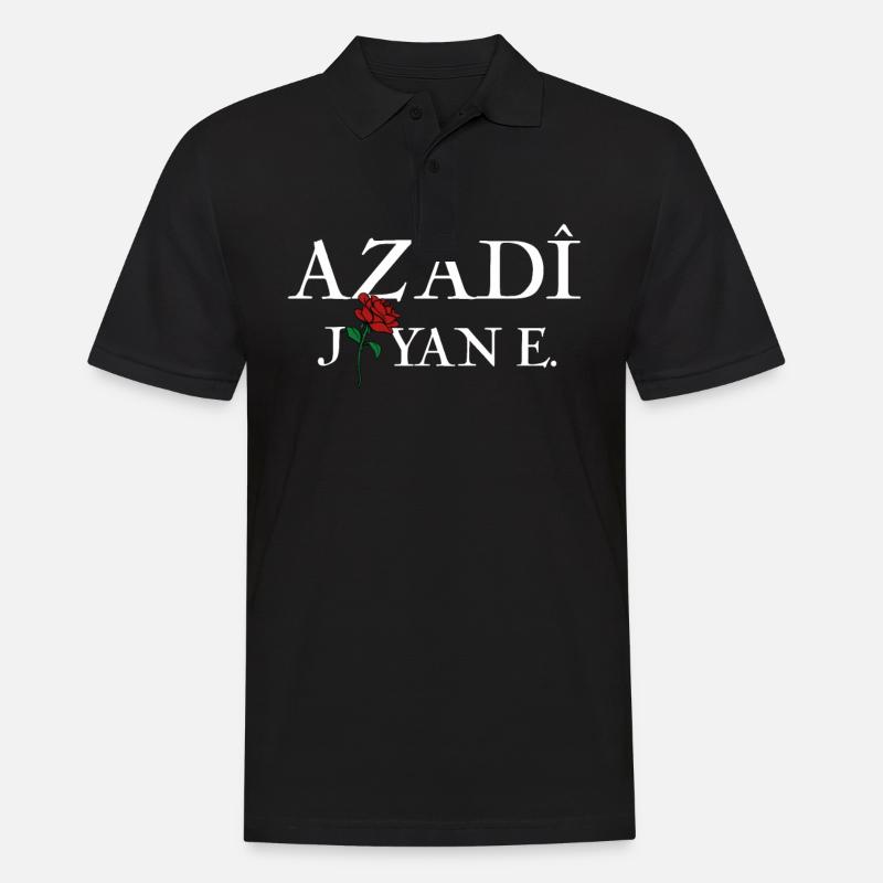 AZADI JIYAN E. Kurdi Kurdisch Geschenk Idee - Männer Poloshirt - Schwarz