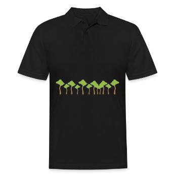 Arbres Ligne Nature Forêt Coup - Polo Homme - noir - Devant - Kai (181cm)