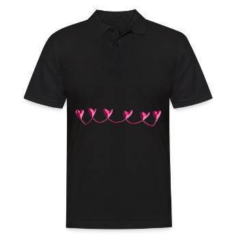 cœur symbole coeur rose - Polo Homme - noir - Devant - Kai (181cm)