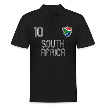Südafrika Fußball Mannschaft - Männer Poloshirt - Schwarz - Vorne - Kai (181cm)