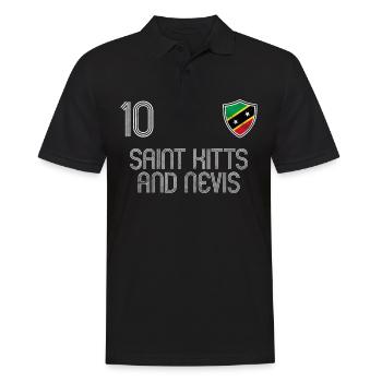 St. Kitts and Nevis Football Team - Men's Polo Shirt - black - Front - Kai (181cm)