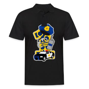 Polizei 1. Geburtstagsparty Nummer 1 - 1 Jahre - Männer Poloshirt - Schwarz - Vorne - Kai (181cm)